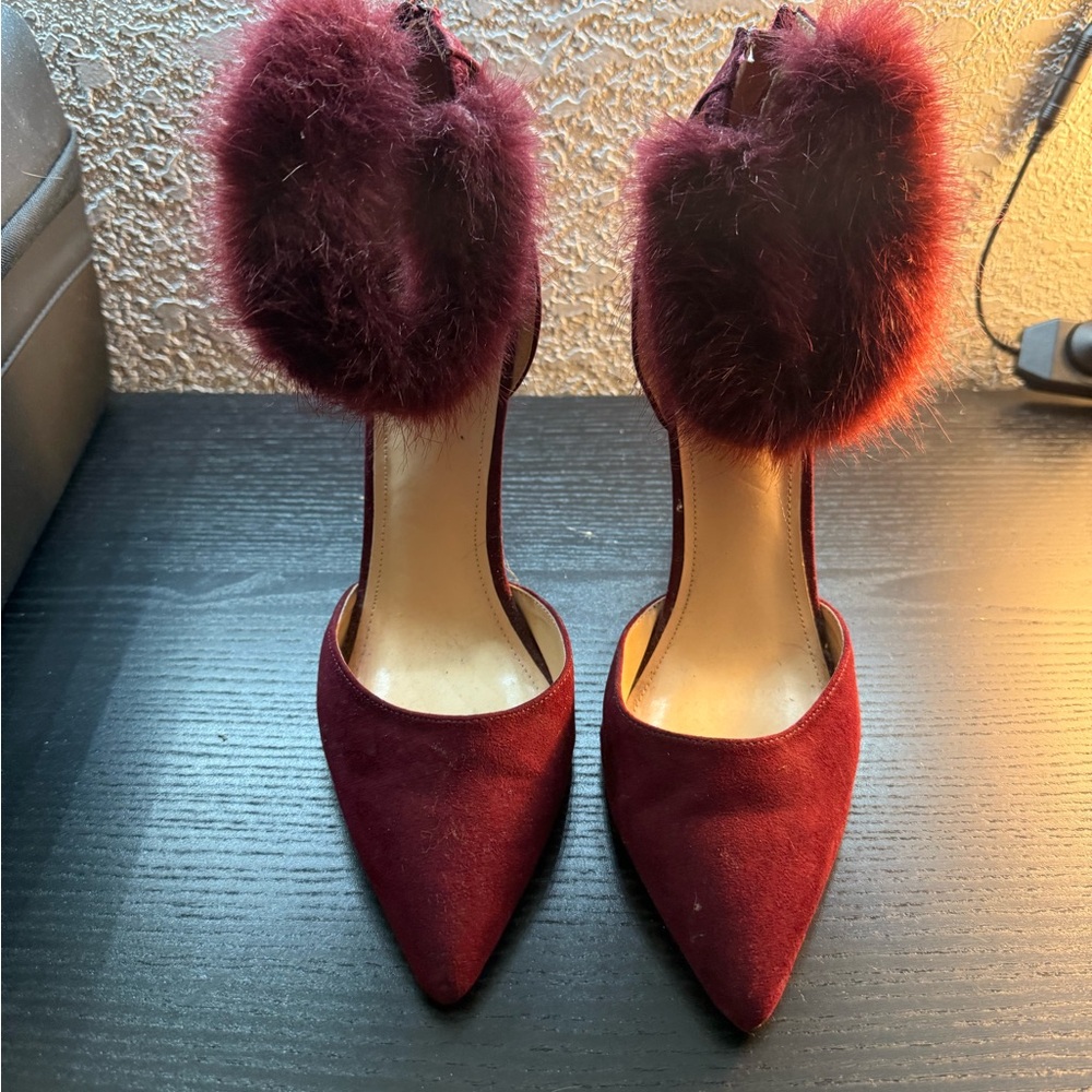 Forever 21 Maroon Heels with Plush Accent
